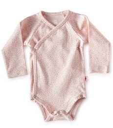 baby wikkel romper - roze stippen- Little Label