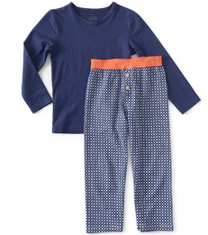 blauwe ruitjes pyjama jongens Little Label