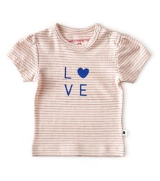 baby meisjes shirt korte mouw - roze strepen - Little Label