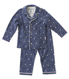 pyjamaset meisjes blauw maan en sterren print Little Label