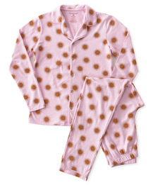 pyjamaset dames roze koperen zonnetjes Little Label