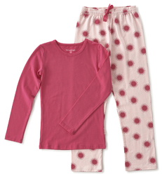 meisjes pyjama roze zonnetjes print Little Label
