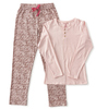 dames pyjama henley - roze zebra